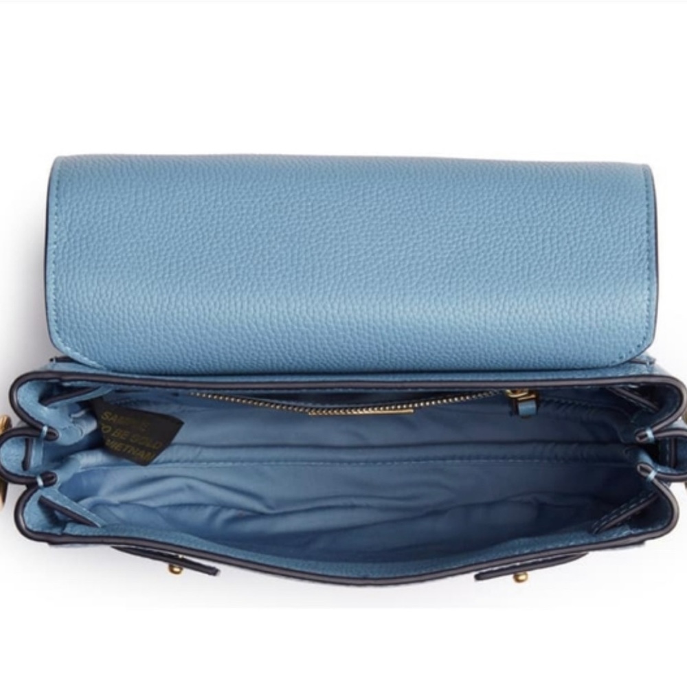 Tory Burch Blue Everly Leather Flap Saddle Bag - Picture 14 of 14